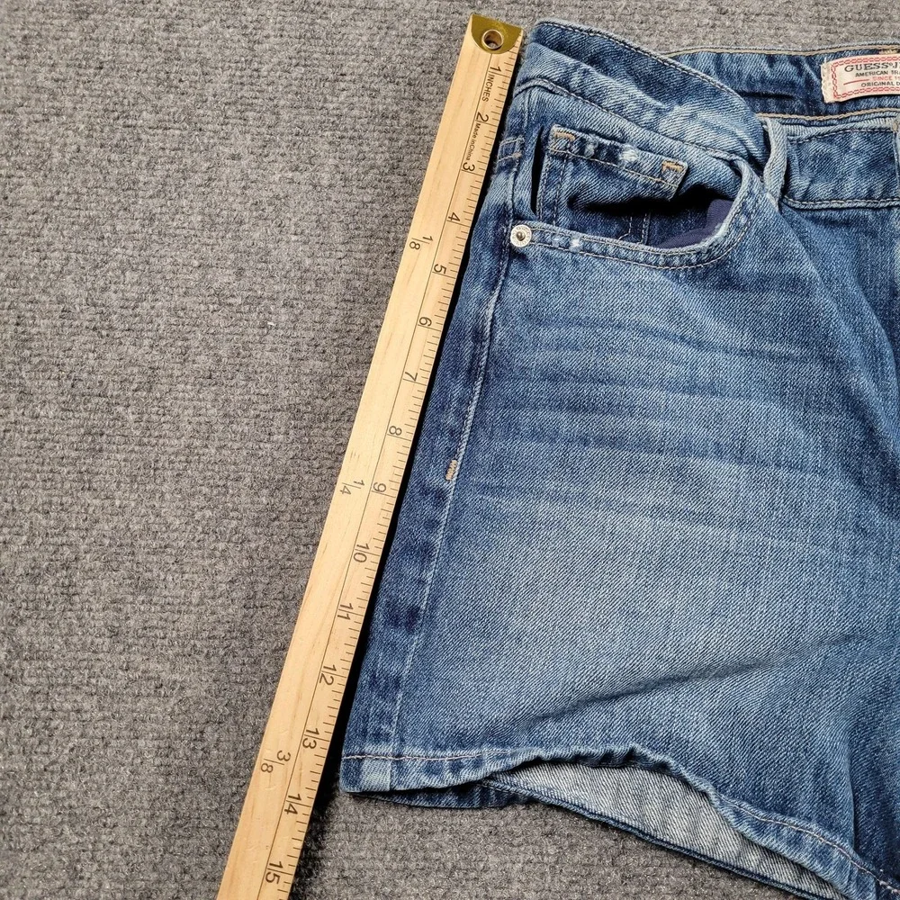 Guess Medium Blue High-Rise Denim Shorts - Picture 7 of 9
